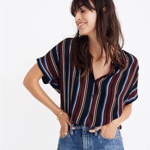 Madewell Central Drapey Shirt in Menford Stripe Small